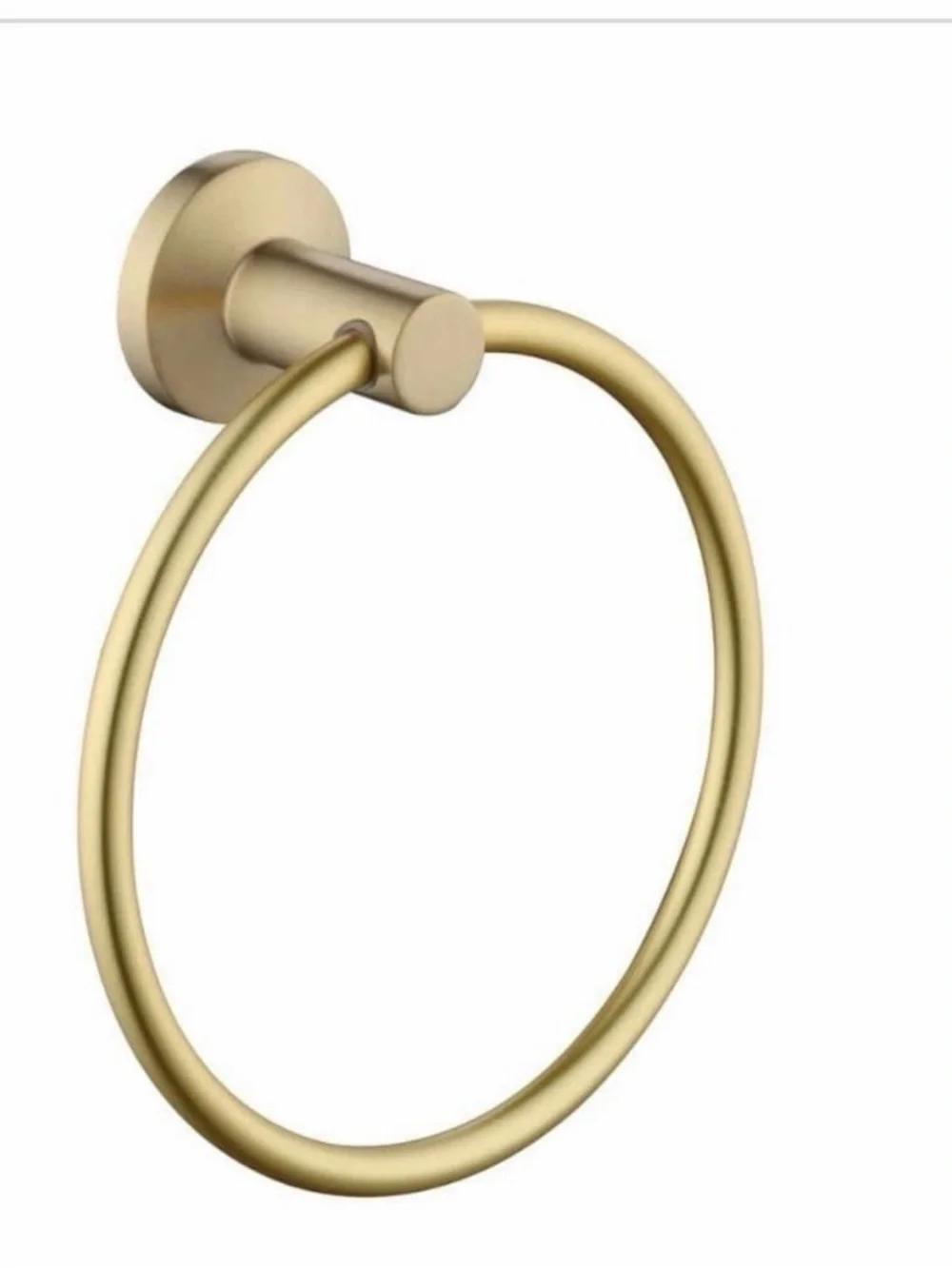 New Glacier Bay Brushed Gold Towel Ring - Dorind Collection